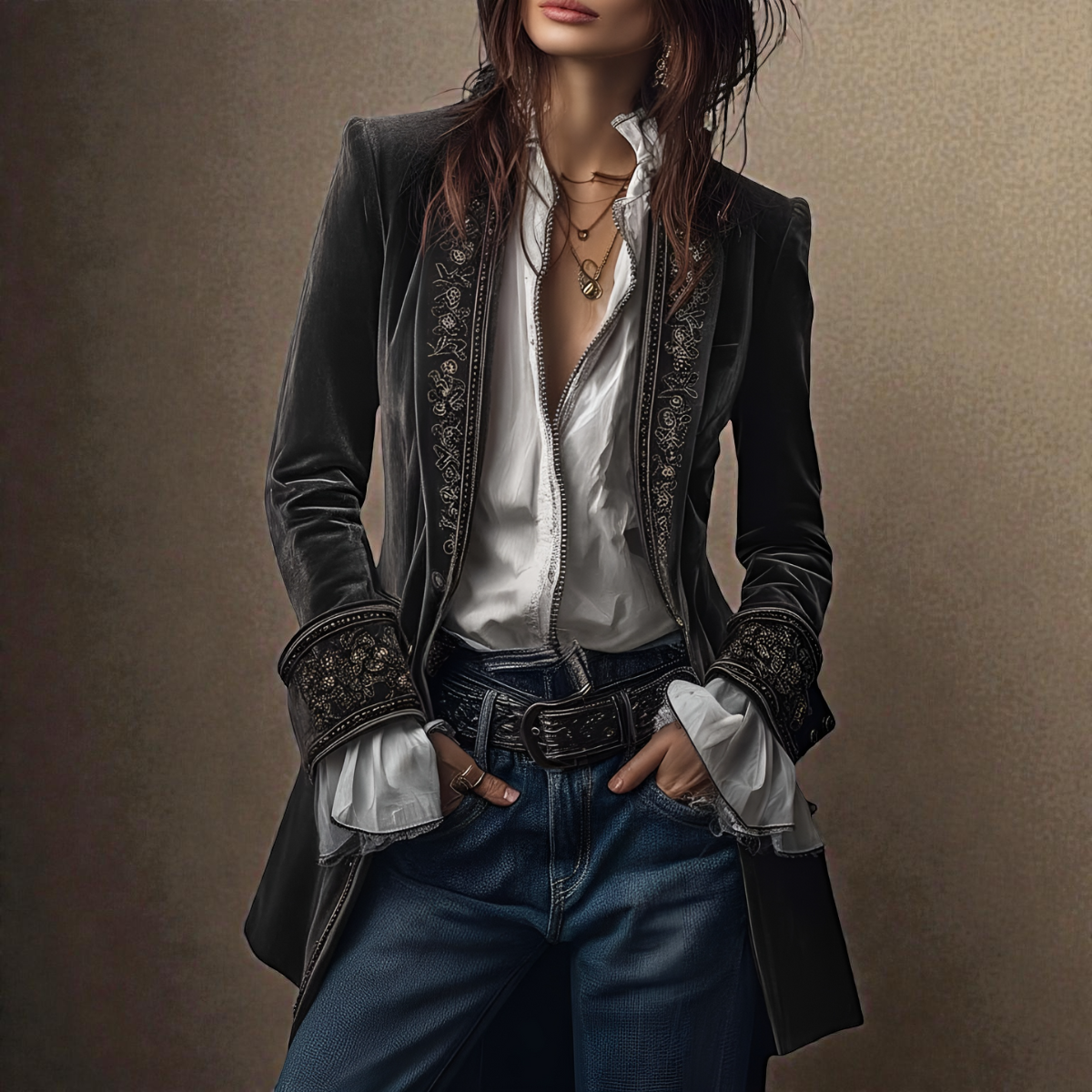 Franciszka | Elegancka aksamitna kurtka