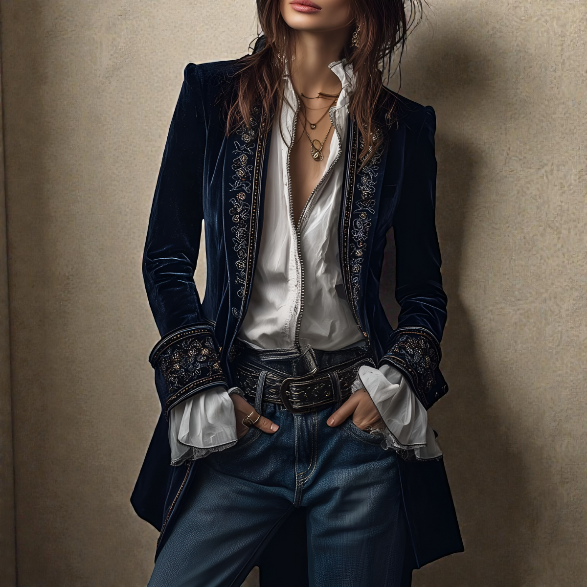 Franciszka | Elegancka aksamitna kurtka