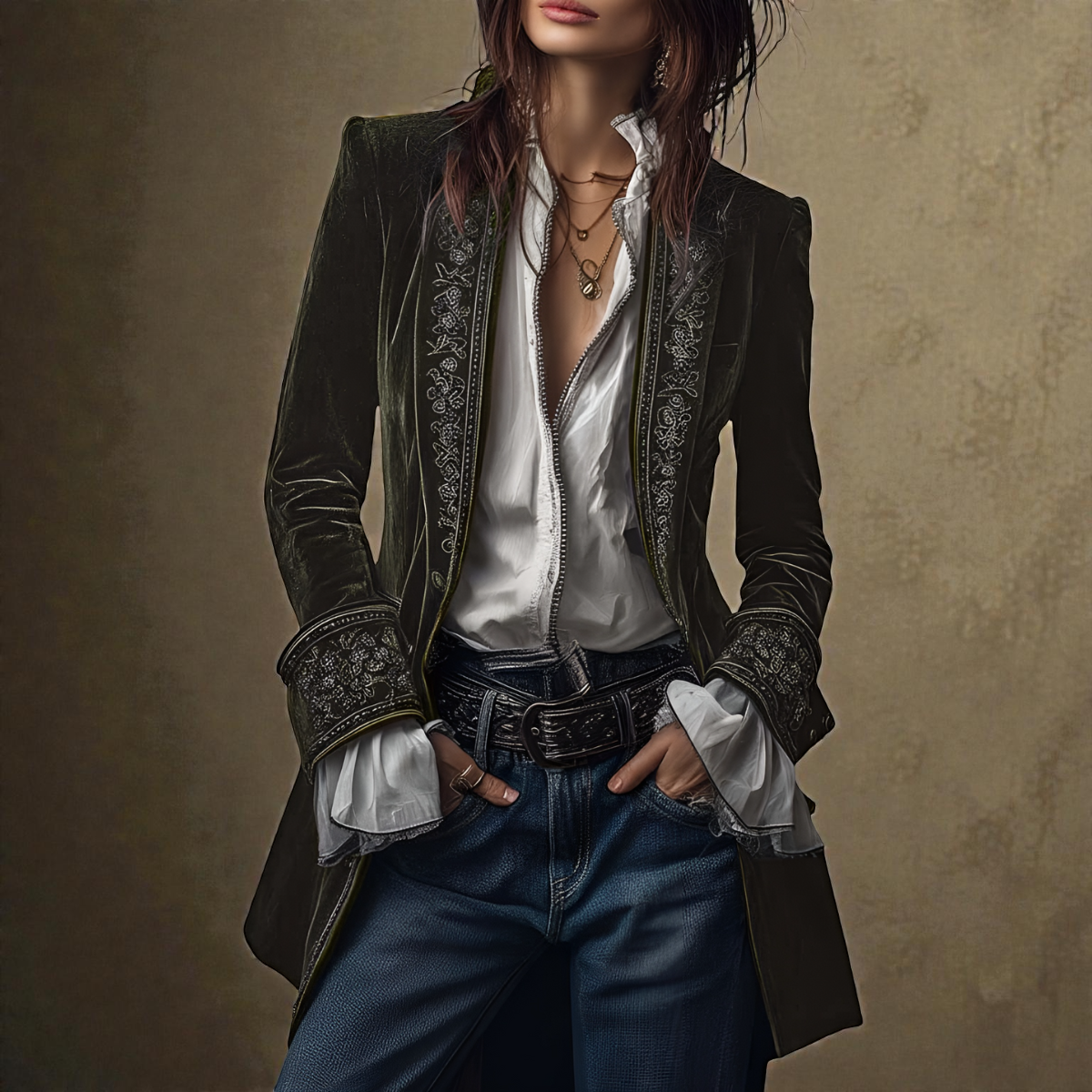 Franciszka | Elegancka aksamitna kurtka