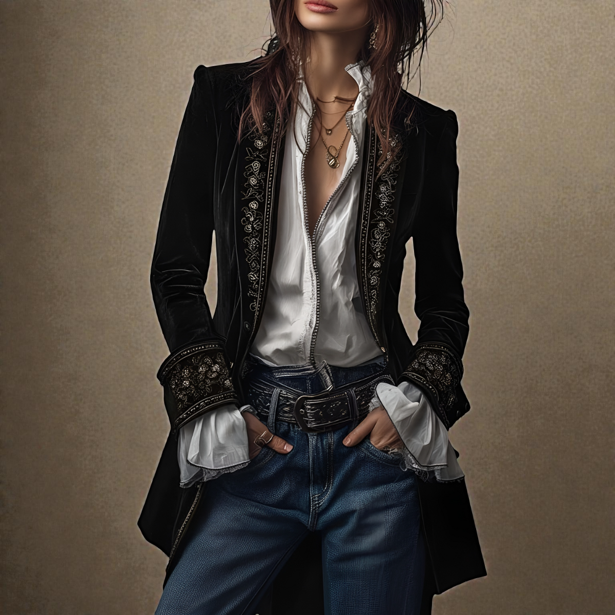 Franciszka | Elegancka aksamitna kurtka