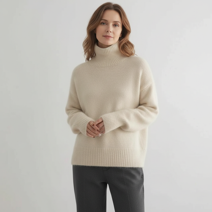 Klaudia |  Kaszmirowy sweter z wysokim kołnierzem