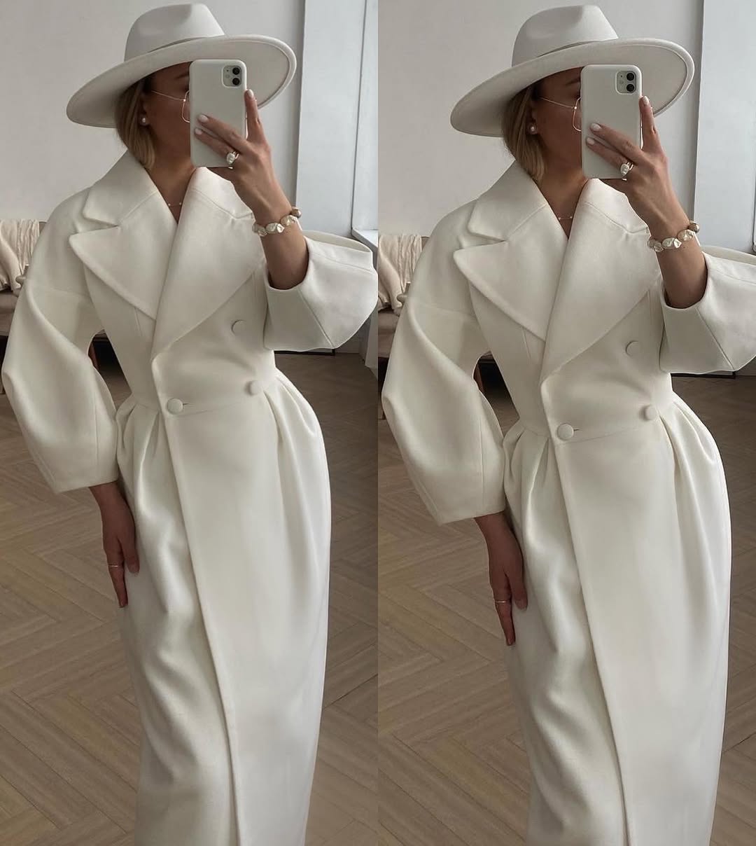 Małgorzata I Elegancki, długi płaszcz  – stylowy fason, idealny na chłodniejsze dni i wyjątkowe okazje